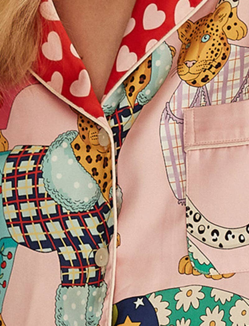 MULTI Playful Animal Print Pajama Set for wholesale on Faire5