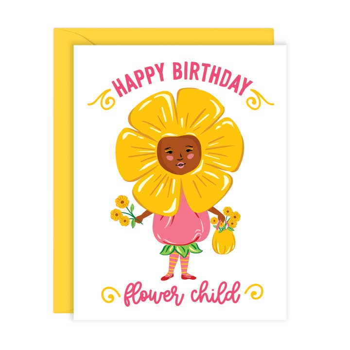 Happy Birthday Flower Child (A2) for wholesale by Lucy Loves Paper