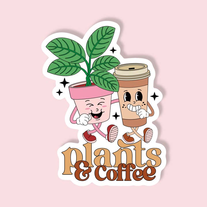 Plants & Coffee Sticker for wholesale by Urban Brew