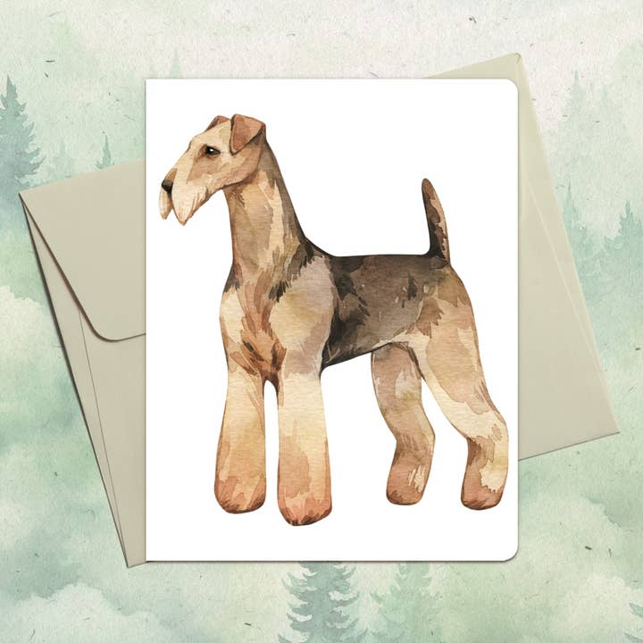 Handmade Airedale Terrier dog greeting card for wholesale by Soul Familiar