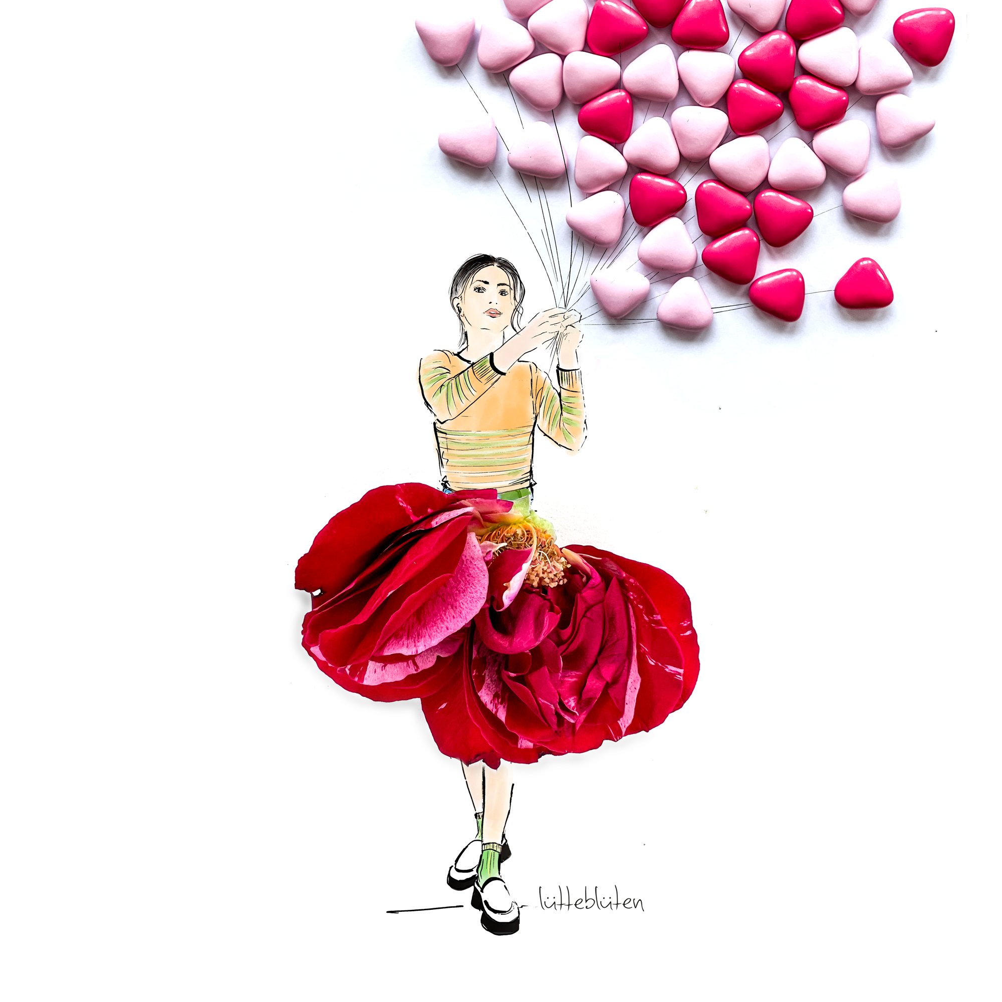 Lütteblüten - Vente Cartes de déclaration d'amour - Carte sunday girl avec enveloppe1