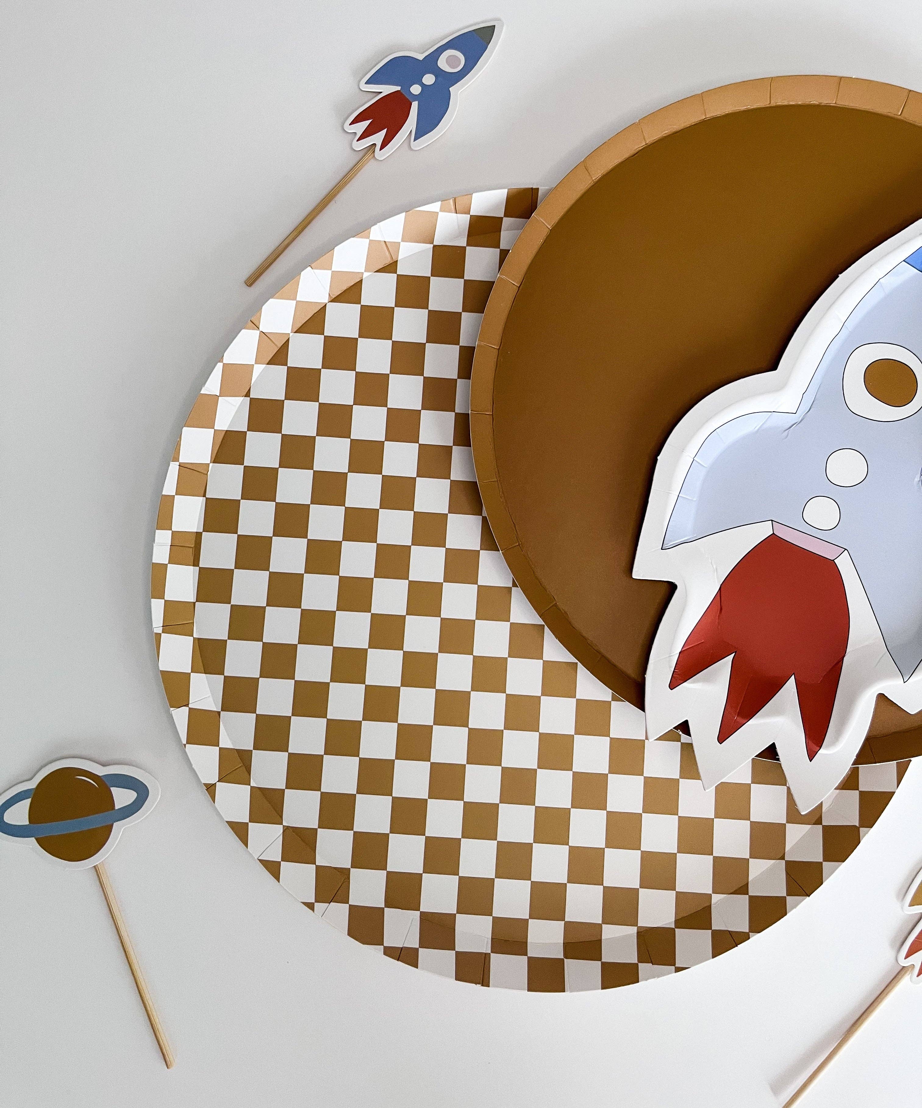 Josi James - Wholesale Disposable Plate - Checkered Gold Matte Plate, XL (Set of 8)7