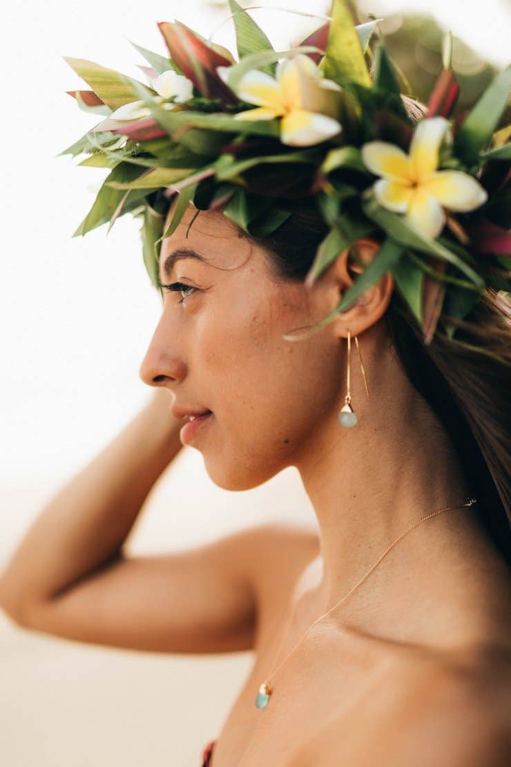 Rise Hawaii Jewelry - Wholesale Dangle Earrings - Sea Glass Threader Earrings1