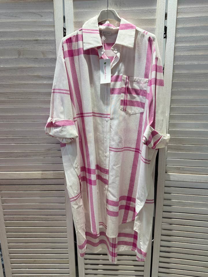 VICTORIA&ISAAC – Engroshandel Skjorte med buttondown – til kvinder – Langternet ternet skjorte i oversize stil - A1003-1