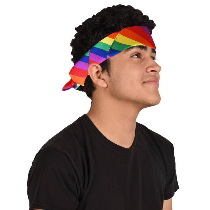 Beistle - Wholesale Bandana - Unisex - Rainbow Bandana, 22" x 22", 100% polyester2