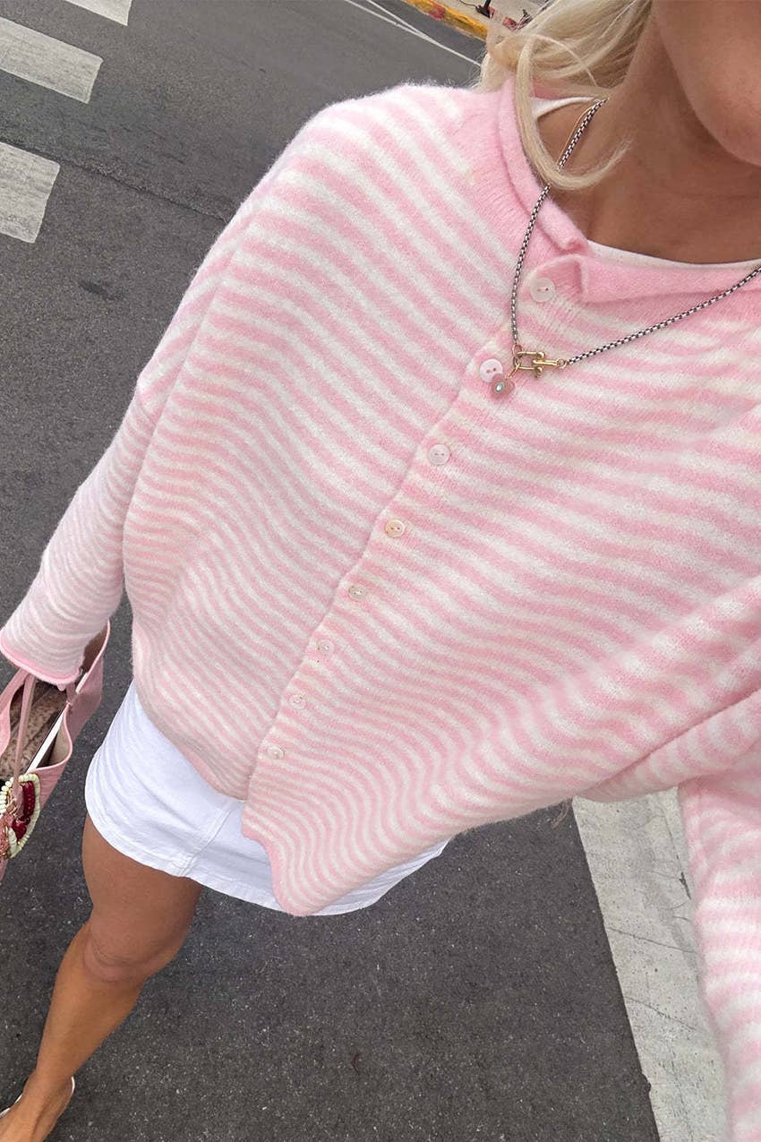 Hope & Sunshine - Vente Cardigan – femme - Cardigan en maille rayé5