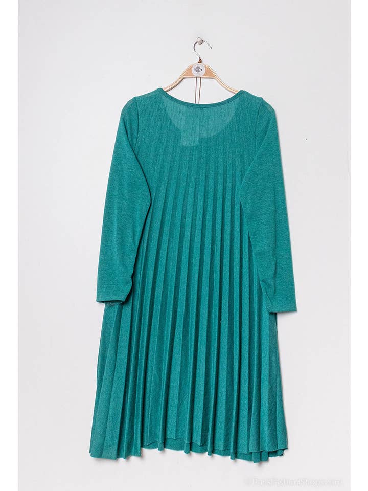 P&R STAR – Großhandel Kleid – Damen – Plissiertes Strickkleid3