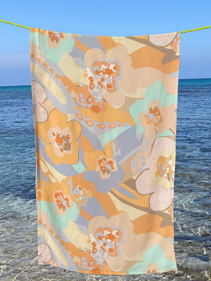 Pareo Island en coton orange pour la vente par CROIXET