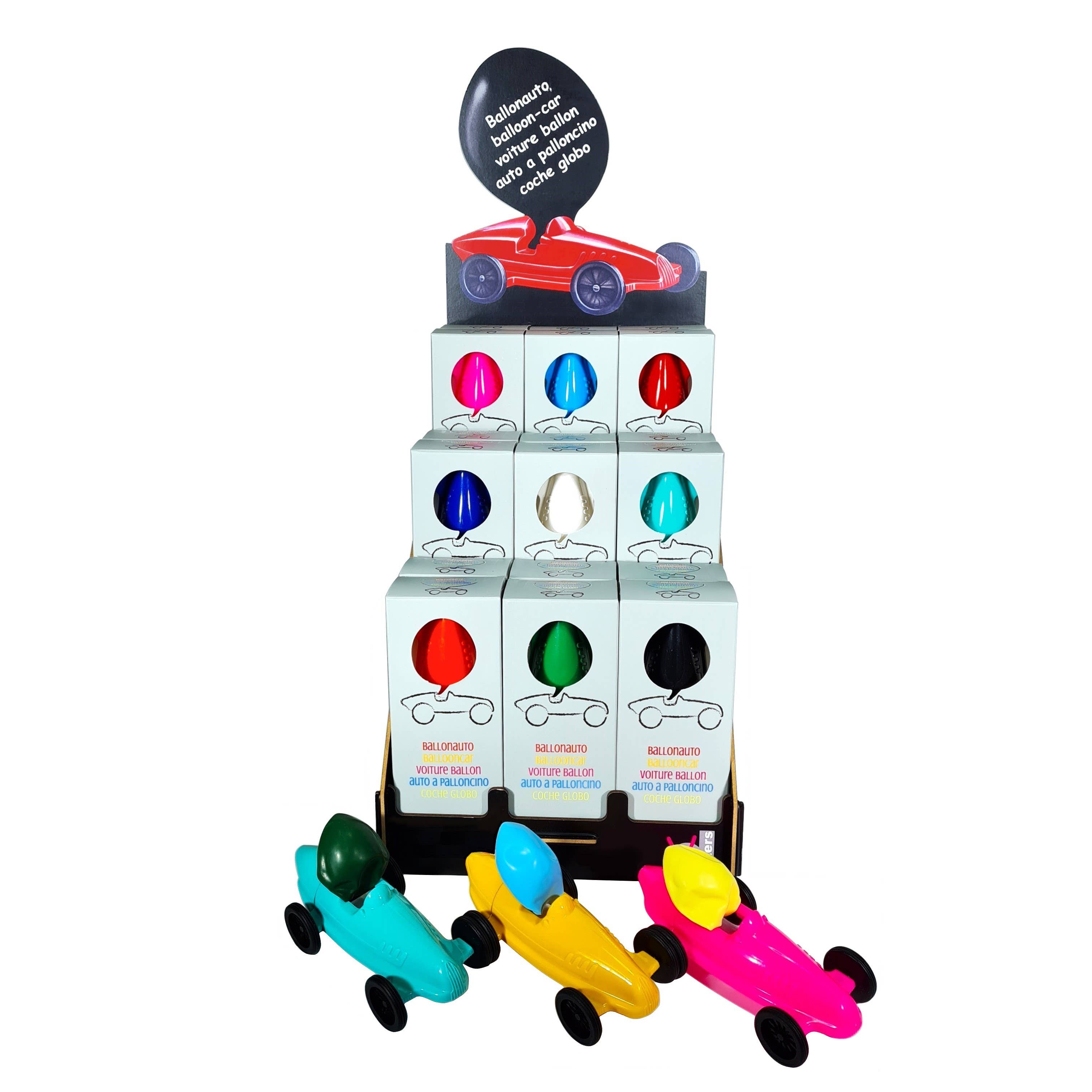 die Blechfabrik e.K. - Wholesale Speelgoedauto /vrachtwagen - Kinderen - Display met 36 ballonnenauto's in verschillende kleuren1