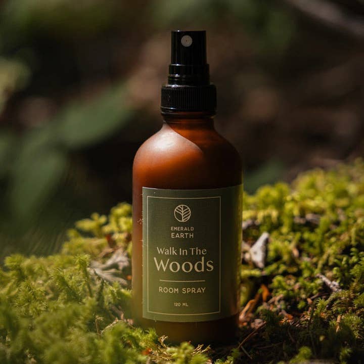 Aromatherapy Room Spray: Walk In The Woods for wholesale by Emerald Earth Organic Spa