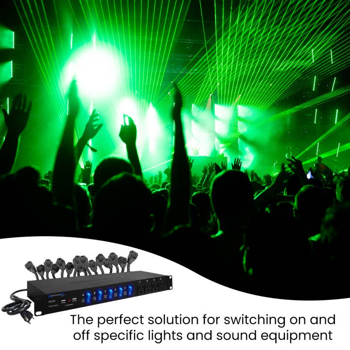 Technical Pro - Wholesale Music Accessory - 20-Outlet 19" Rack Mount Surge Protector with USB Ports6