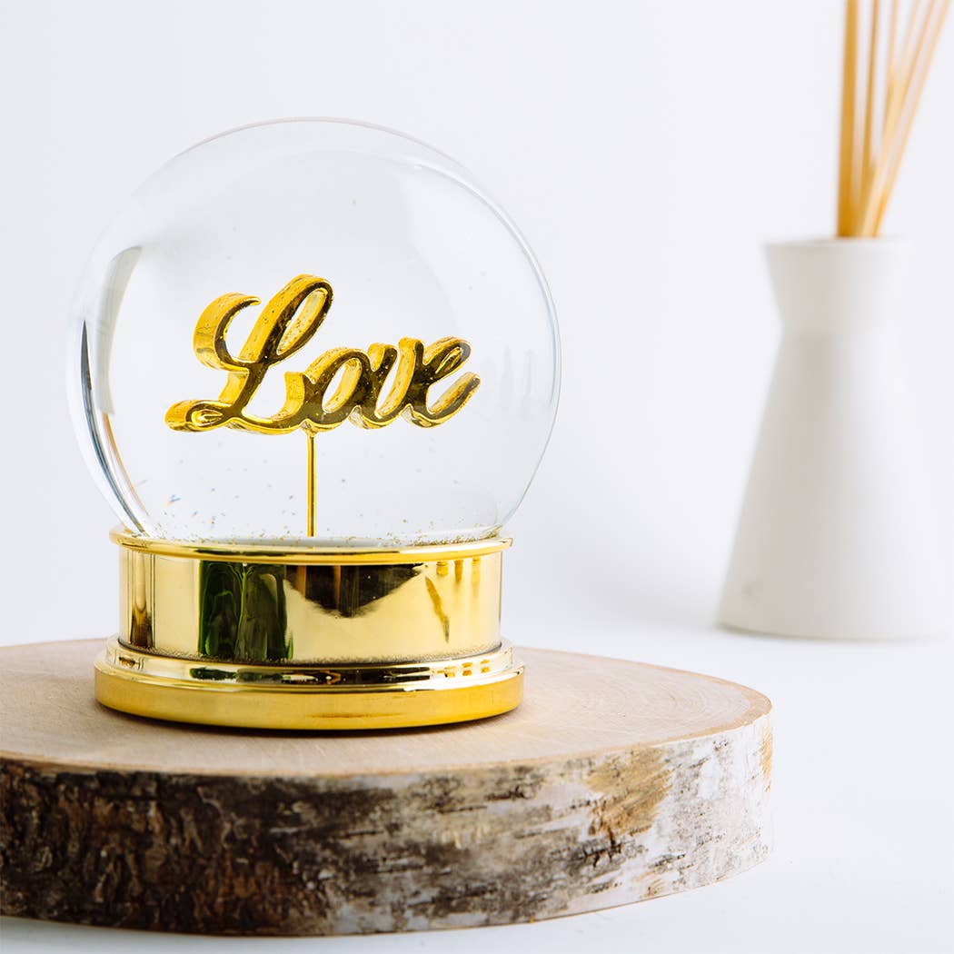 Merri Glow - Wholesale Snow Globe - Golden Love Snowglobe - 100mm0