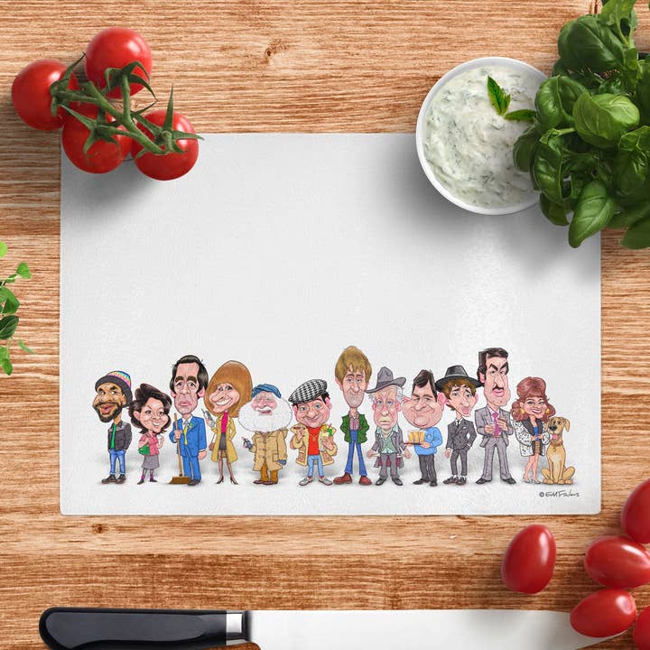 Hooky Street Heroes - Glass Chopping Board for wholesale by Pureminted