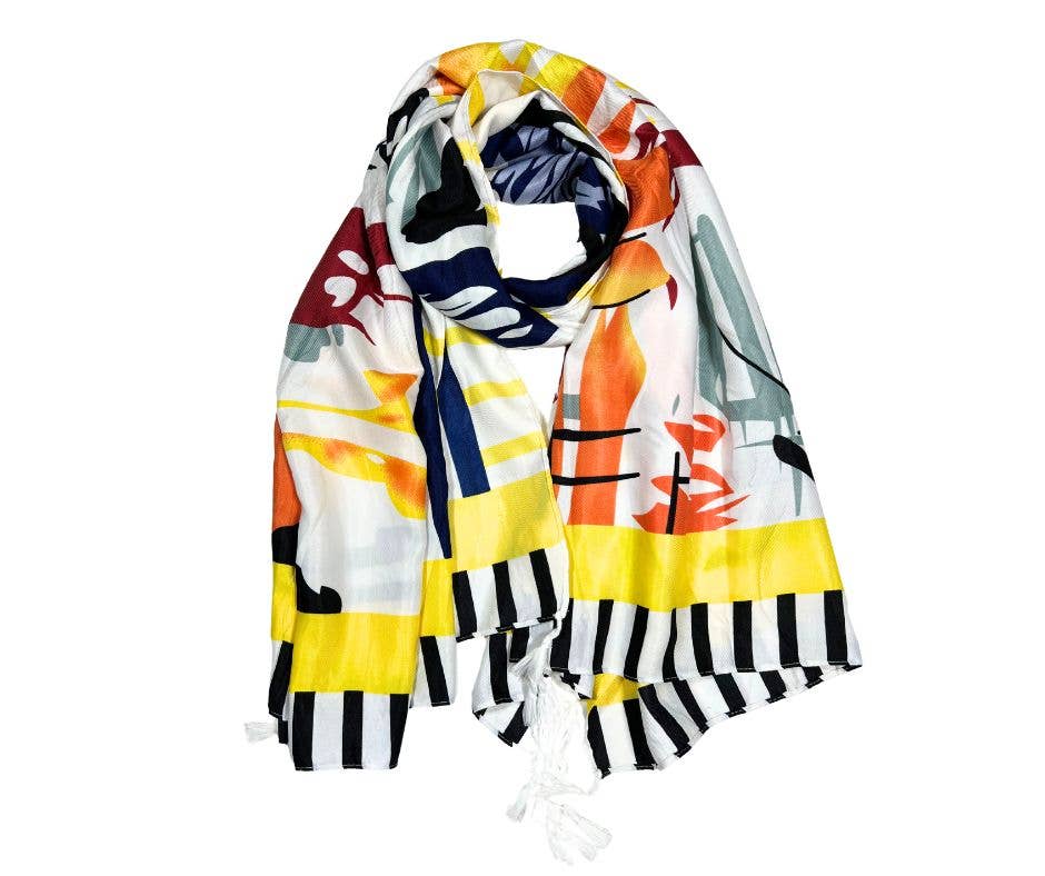 scaarf.com - Wholesale Scarf - Women's - Printed Multicolor Polyester Scarf For Women:0