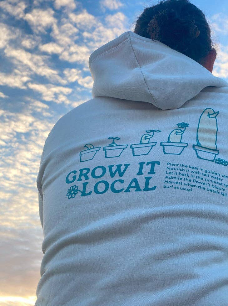 olas de coral - Wholesale Hoodie - Men's - Grow It Local Sweatshirt - Vintage White
