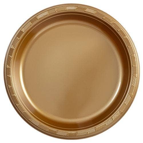 EcoQuality - Wholesale Disposable Plate - Gold Plastic Plates – Elegant Disposable Plates for Special Events