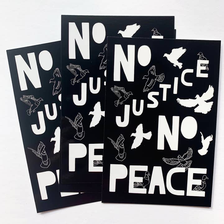 Ingen rättvisa Ingen fred vykort - Budskap om politisk rörelse för wholesale av Made by Nilina