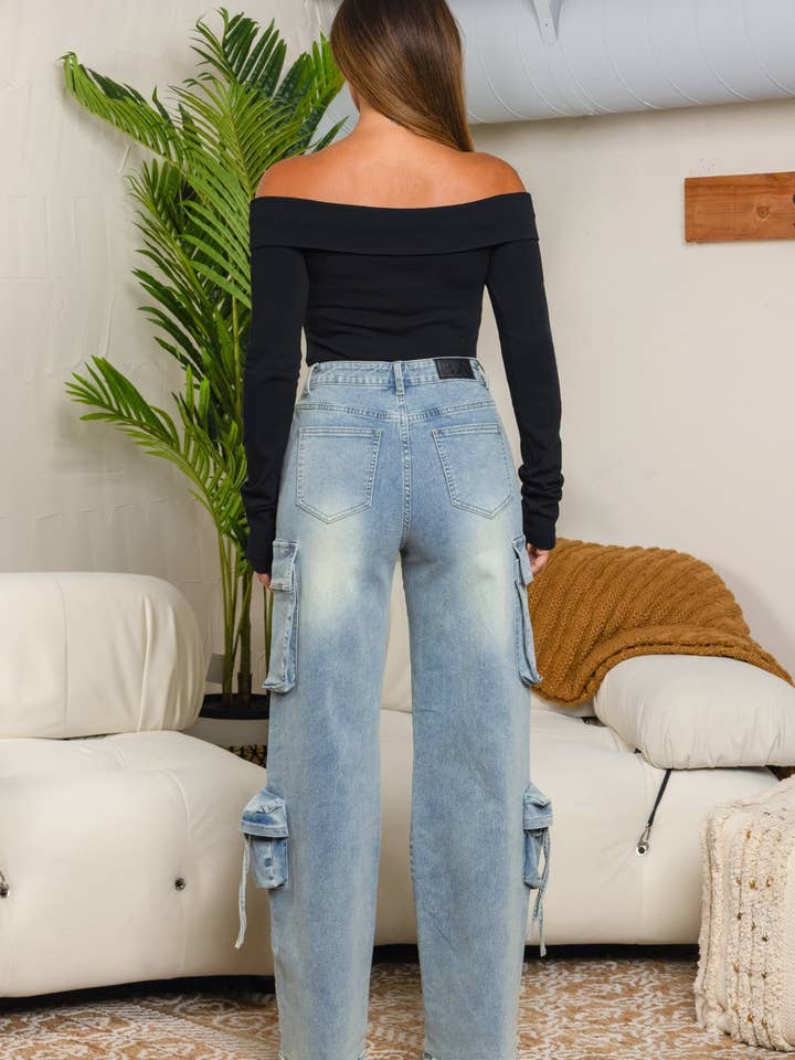 BALBOA - Wholesale Jeans - Women's - Bourges stretchy 8 pockets cargo pants (Copy)3