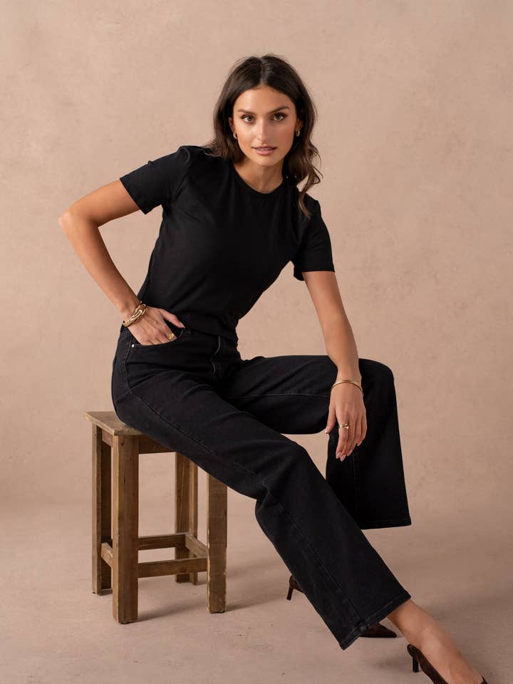 Jean met wijde pijpen basic voor wholesale door Vivid