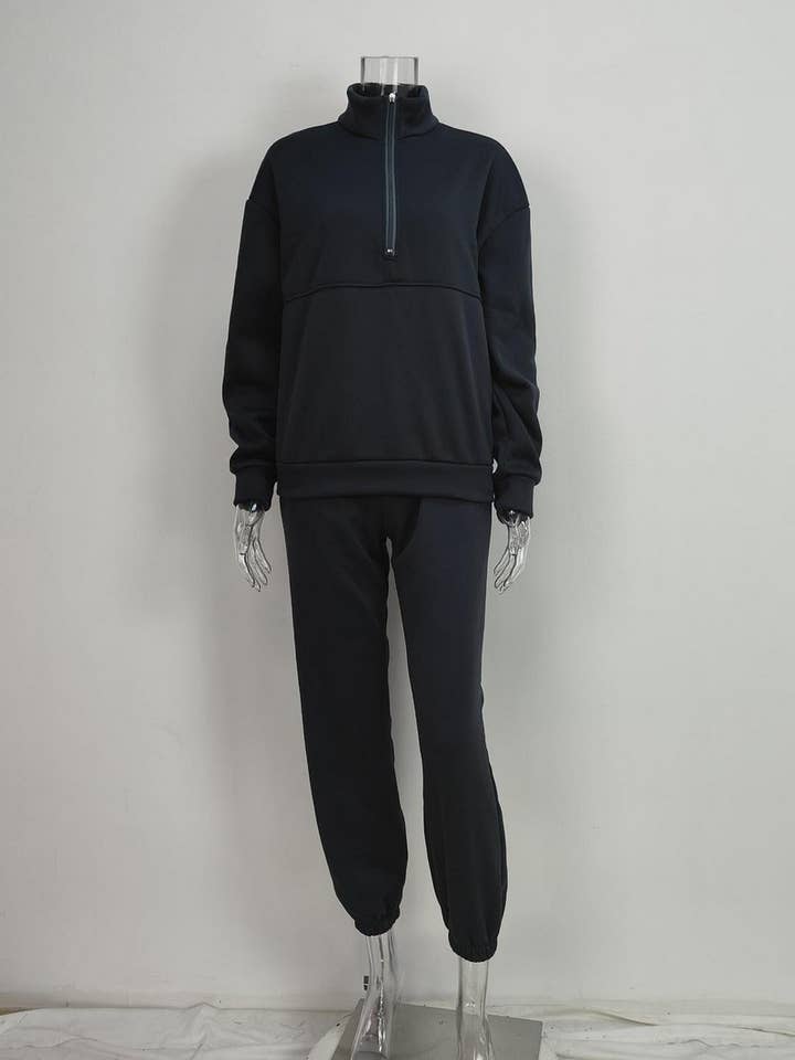 NINEXIS - Wholesale Top & Pant Set (NOT Loungewear) - Women's - CWSTB1207_ZIPPERED SWEATSHIRT AND TROUSERS TWO-PIECE SET
