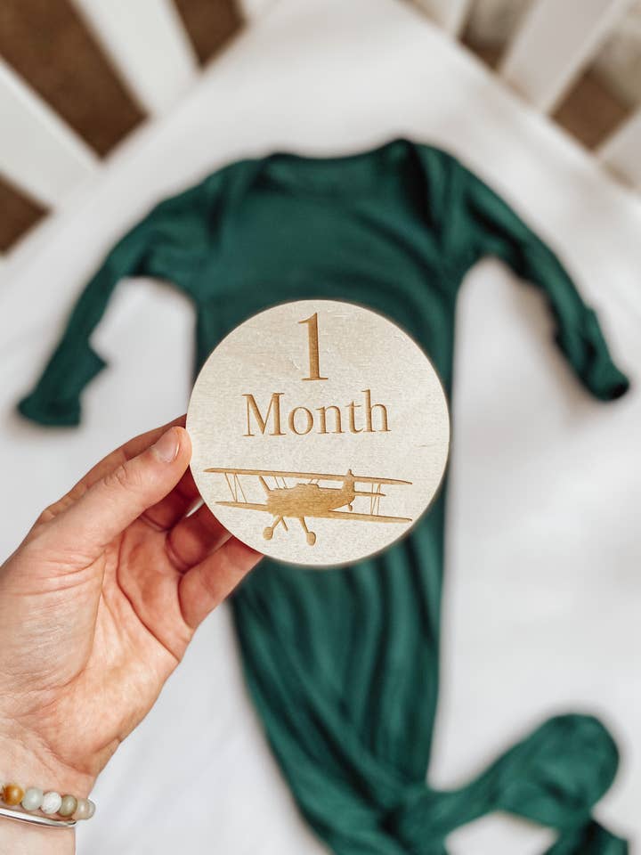 Vintage Airplane Monthly Milestone Set for wholesale by Peckham Made LLC