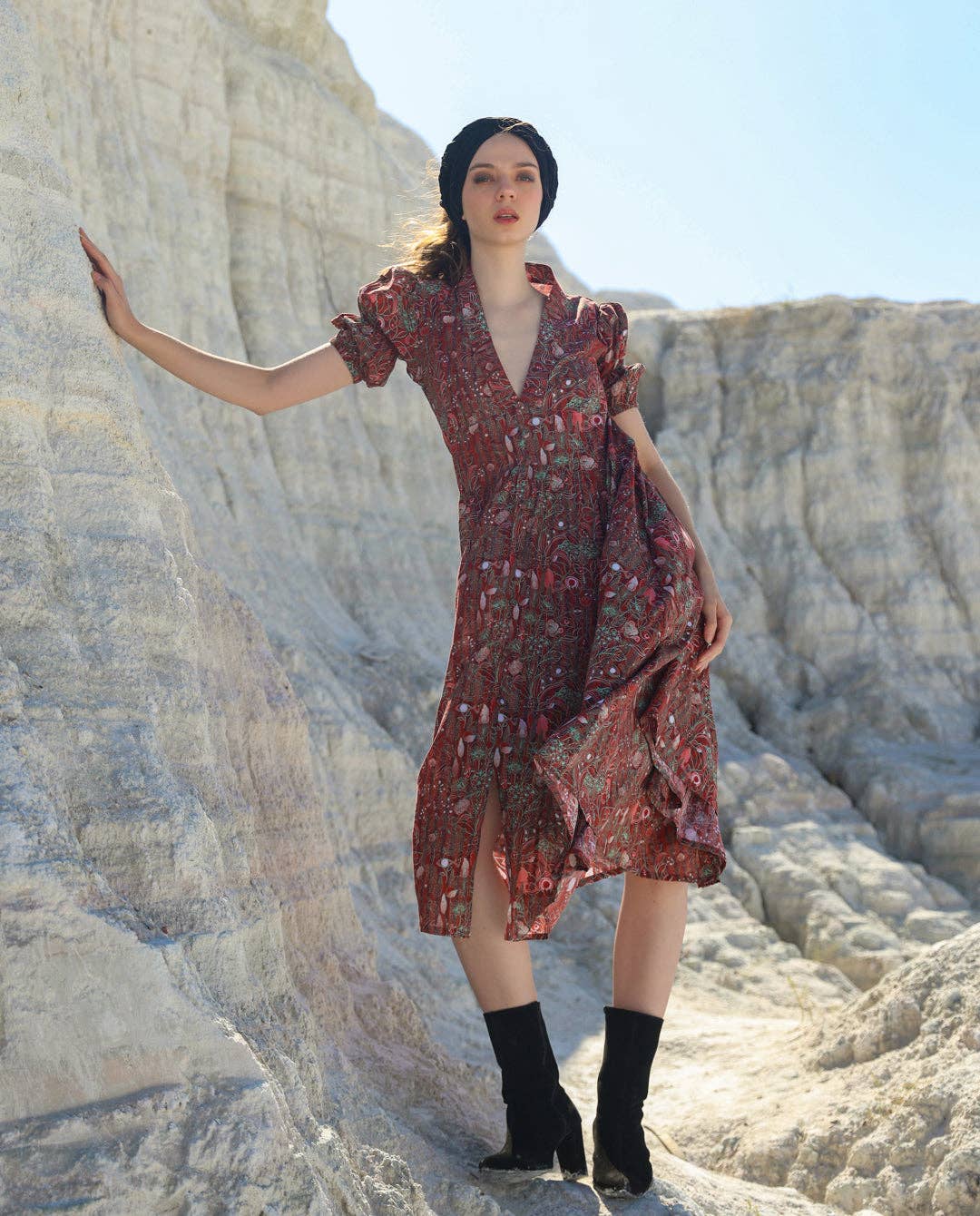 Multi Mocha eye midi dress for wholesale on Faire0