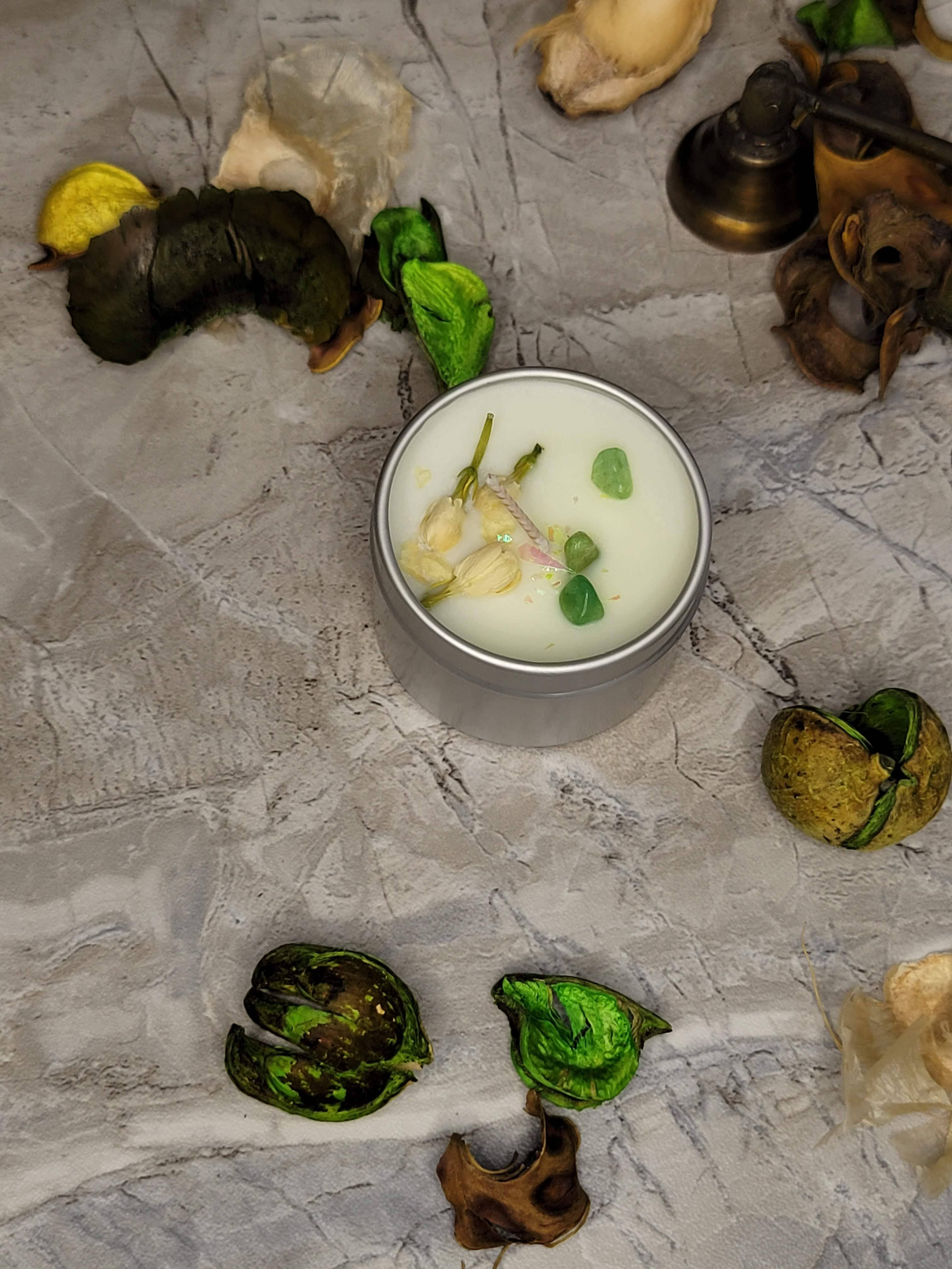 My Magic Place Shop - Vente Bougies de voyage - Bougies de soja, bougies coulées à la main, bougie d'intention en cristal, 2 oz3