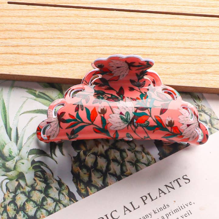 NINEXIS - Wholesale Hair Clip - Women's - CWAHA1419_ACETIC ACID PLANT FLOWERS IRREGULAR HAIR CLAW CLIP8