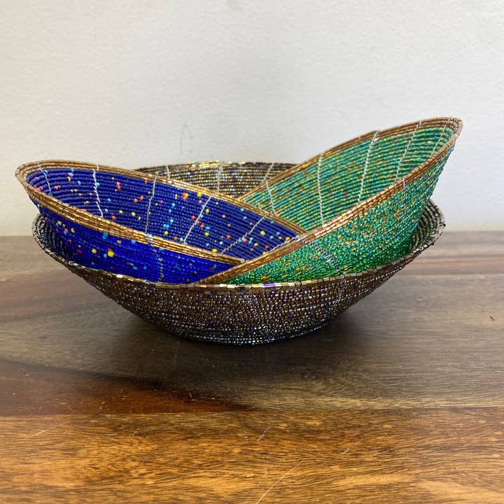 Gitzell FairTrade - Wholesale Decorative Plate/Dish/Bowl - Beaded Bowl Organizer