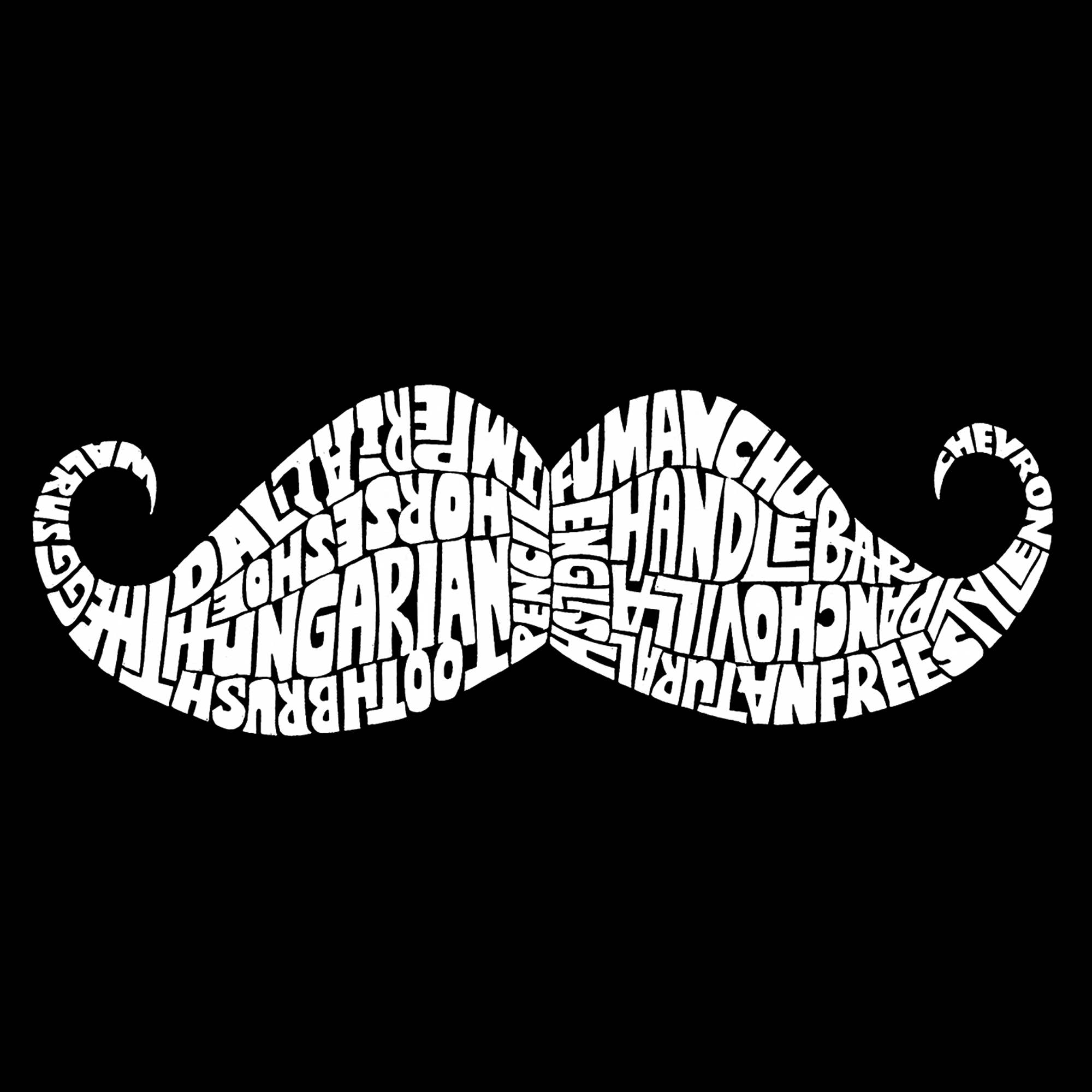 LA Pop Art - Vente T-shirt sérigraphié – enfant - T-shirt Word Art pour garçon - FAÇONS DE COIFFER UNE MOUSTACHE1