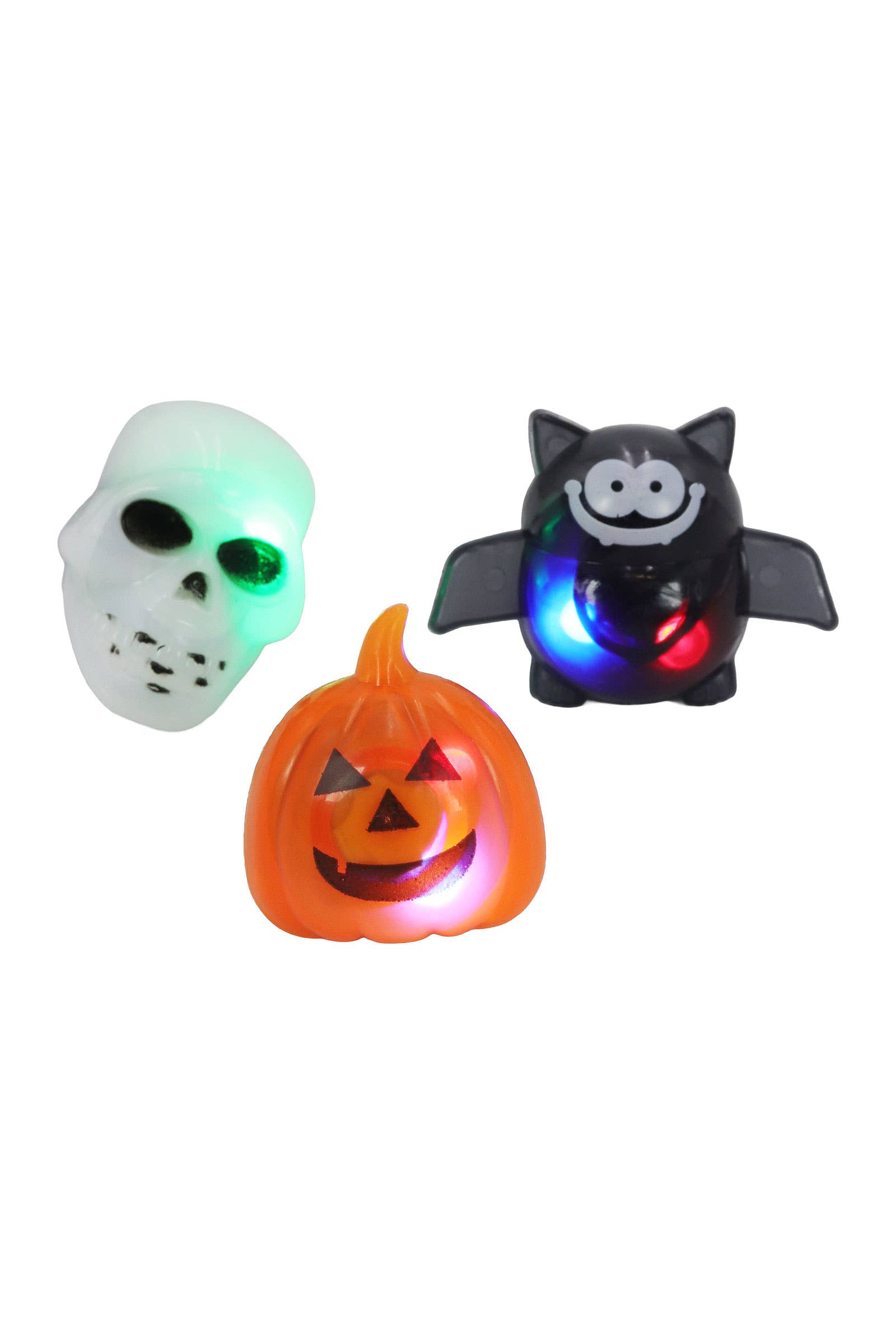 ASSORTED Halloween Ornament Led Light-up Ring - 24 Pcs for wholesale on Faire7