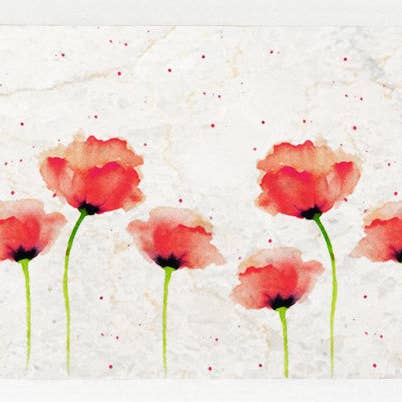 Marble Platter Large - Red Poppies for wholesale by Country Creation