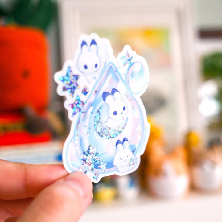 Thousand Skies - Wholesale Sticker - Vinyl Sticker (Holographic) Moonstone and Bunnies