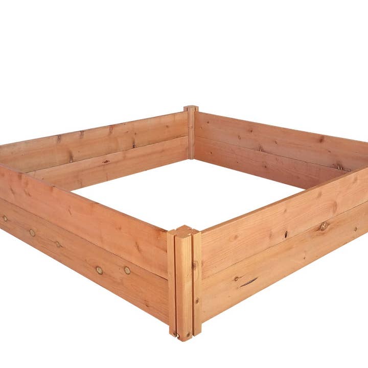 GrowGardens 4' x 4' Redwood Raised Garden Bed for wholesale by GrowGardens