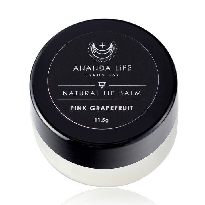Ananda Life Pink Grapefruit lip Balm Glass pot for wholesale by Ananda Life