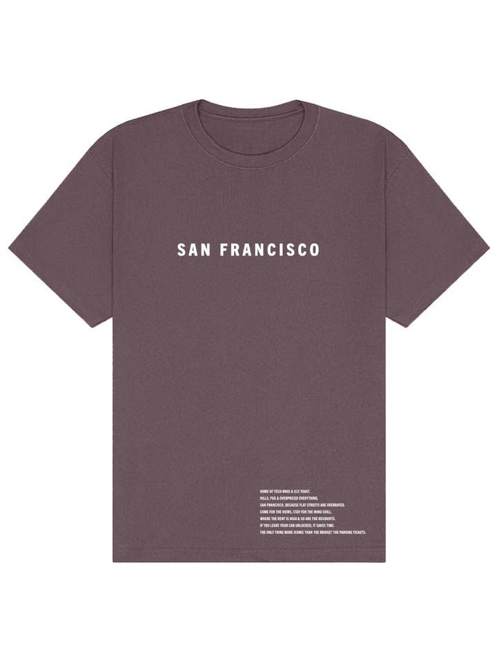 San Francisco Oversized Heavyweight T-Shirt – Bay Vibes & Bridge Toll Sass for wholesale by Tourist Tee Co.