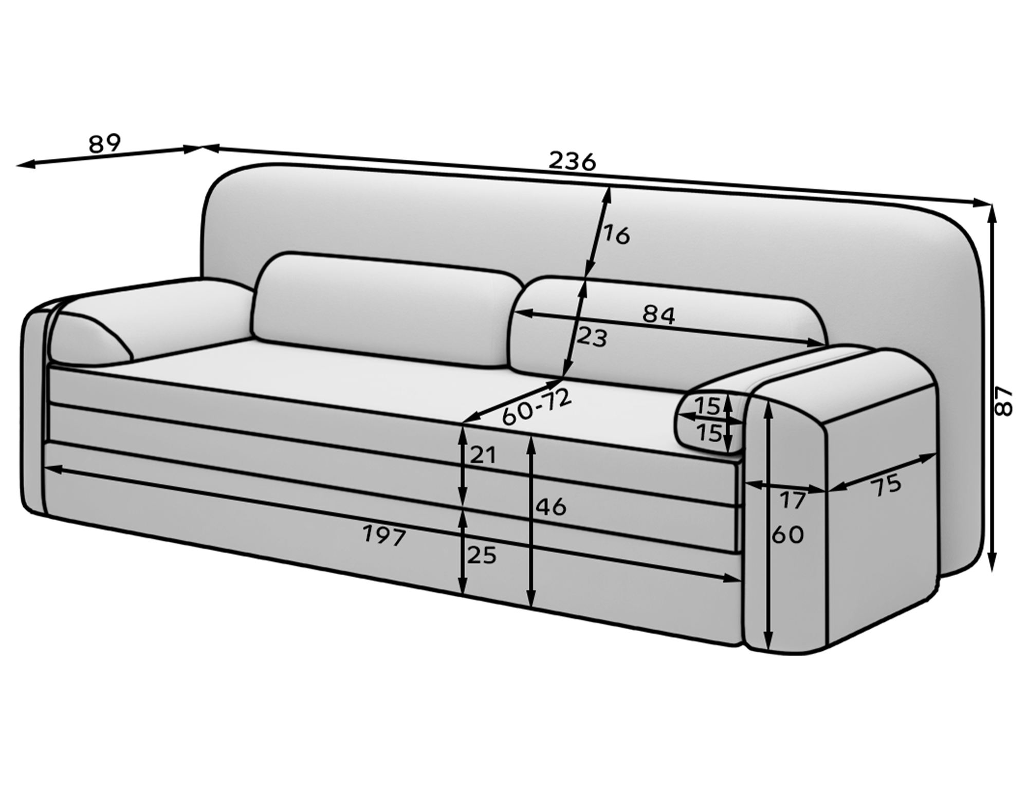 ReForm Creative Home - Wholesale Sofa - Elioss 3 Seater Storage Sleeper Sofa - Fudge Brown8