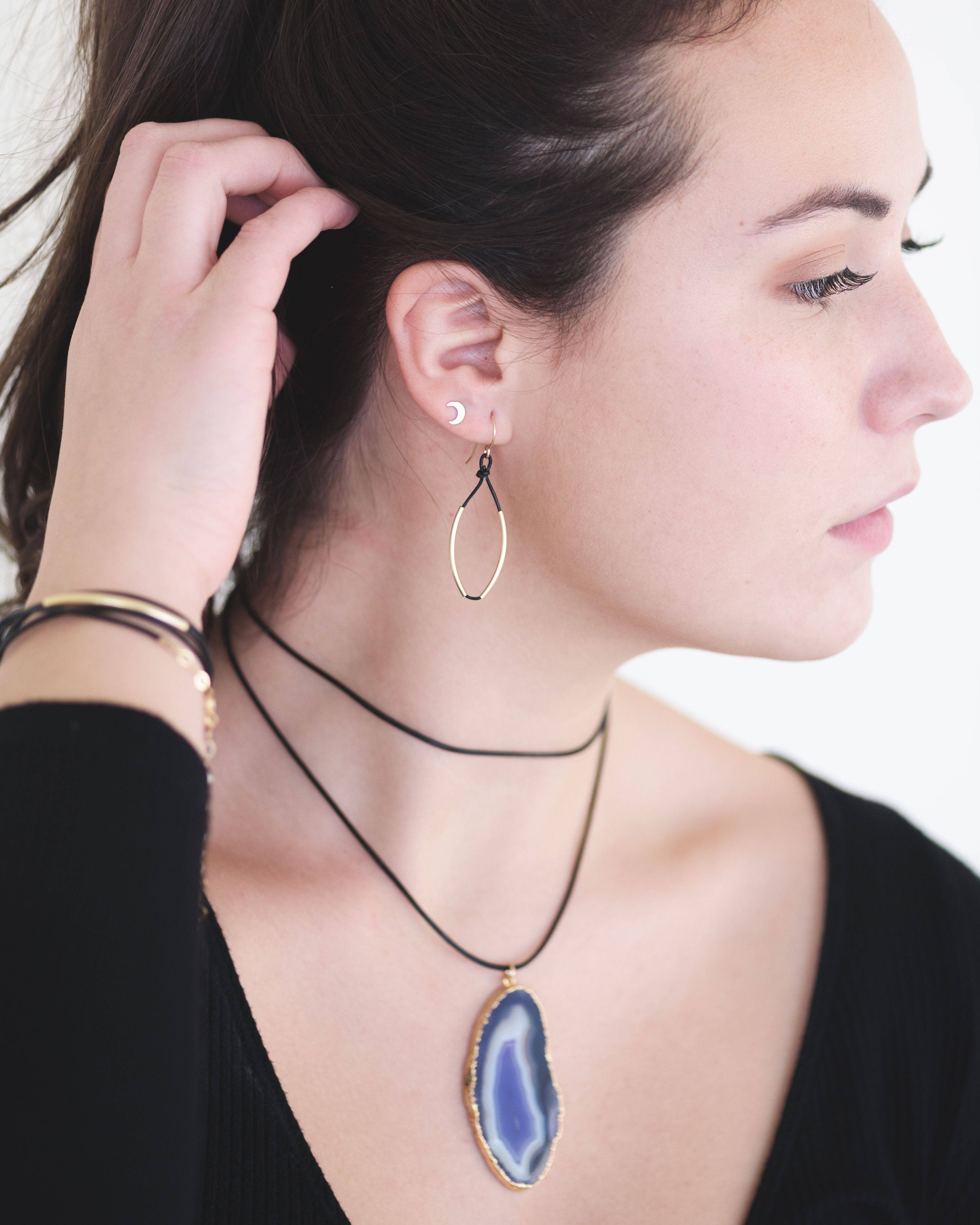 Rope and Leather - Wholesale Pendant/Charm Necklace - Agate Necklace4