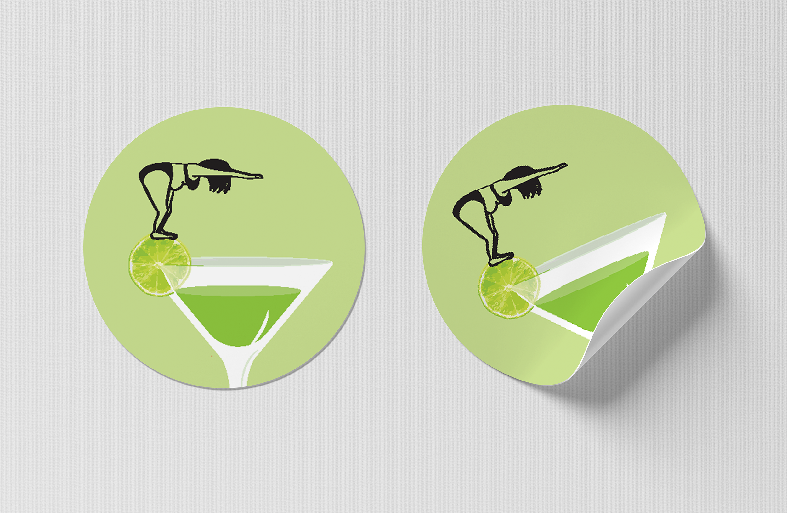 Laura Pomarius - Wholesale Sticker - Martini Dive - Cocktail Hour Sticker1