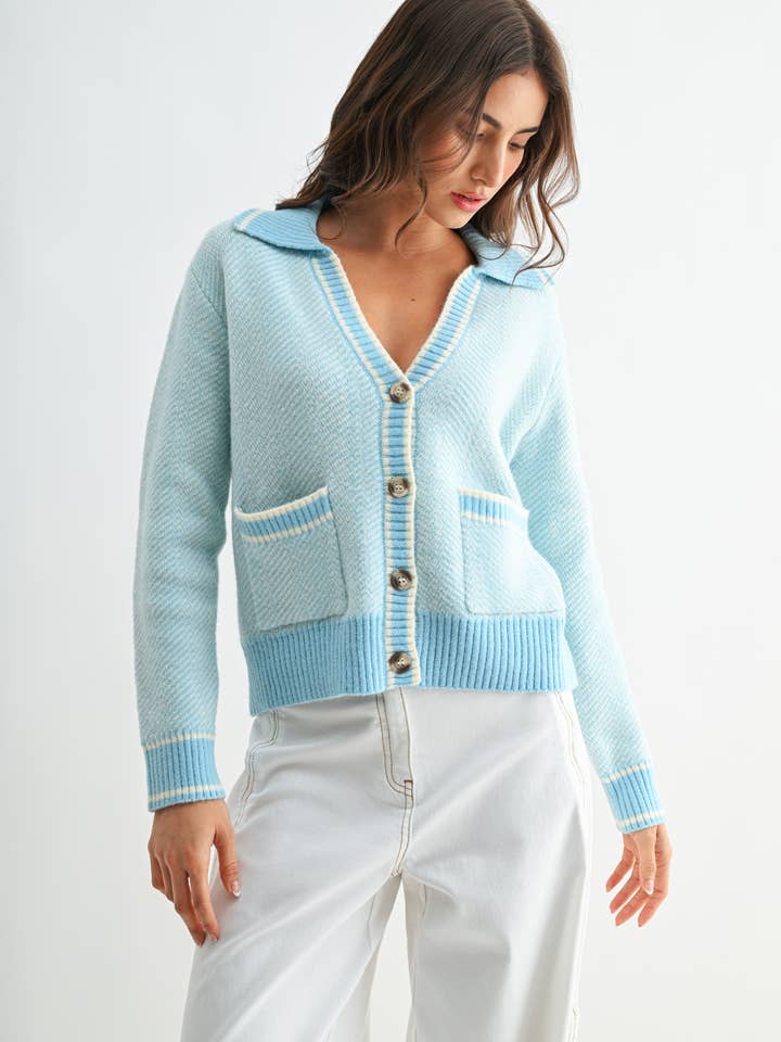 Camellia - Wholesale Knit Sweater - Women's - CW10236E HERRINGBONE KNIT CARDIGAN25