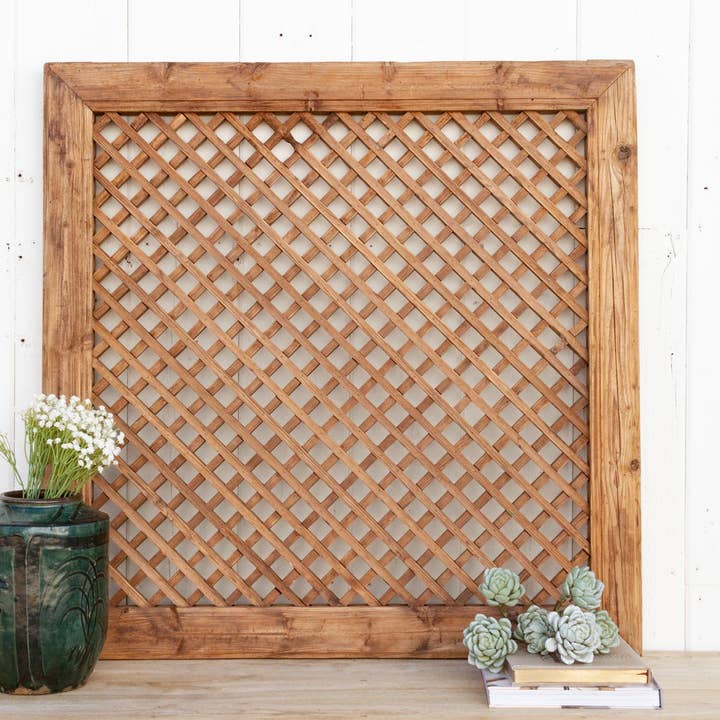 De-cor - Venta al por mayor Papel pintado 3D - Gran ventana de celosía antigua de granja3