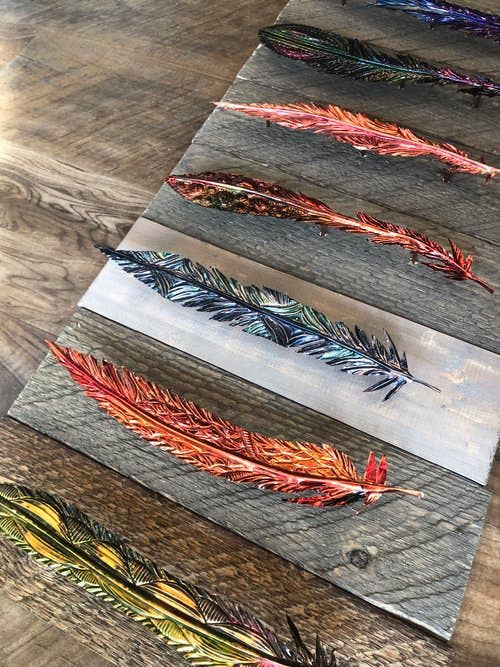 Timber Lane Studio - Wholesale Wall Accent - Nothing But Brights Copper Feather1