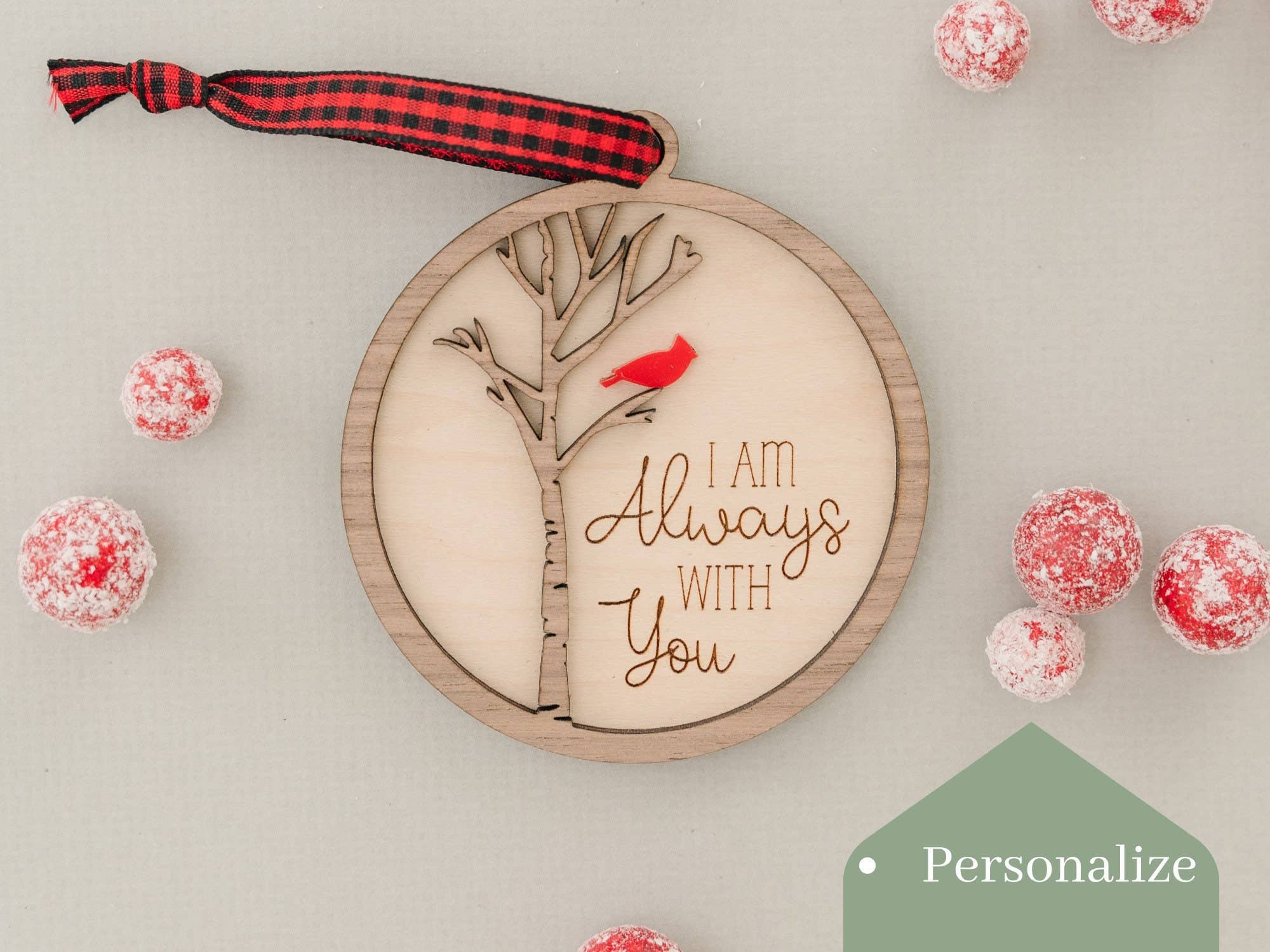 Woodlander Workshop - Wholesale Ornament - Cardinal Always With You Christmas Holiday Ornament