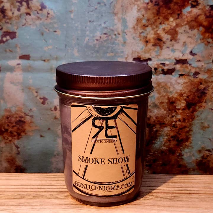 Smoke Show 8 oz Candle for wholesale by Rustic Enigma
