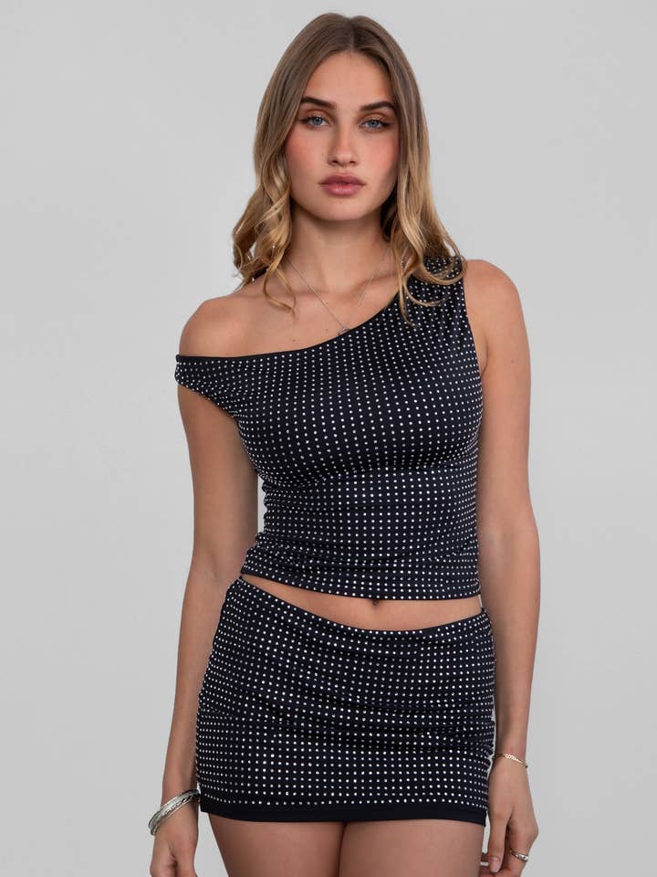 Top de Alças com Pedras de Leite AMARYLLIS por atacado de TICTOC