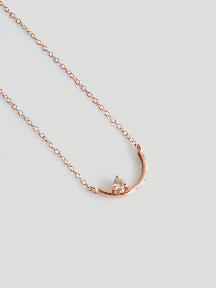 Bailee Necklace - White Topaz (Rose Gold) for wholesale by CURIOUS CREATURES
