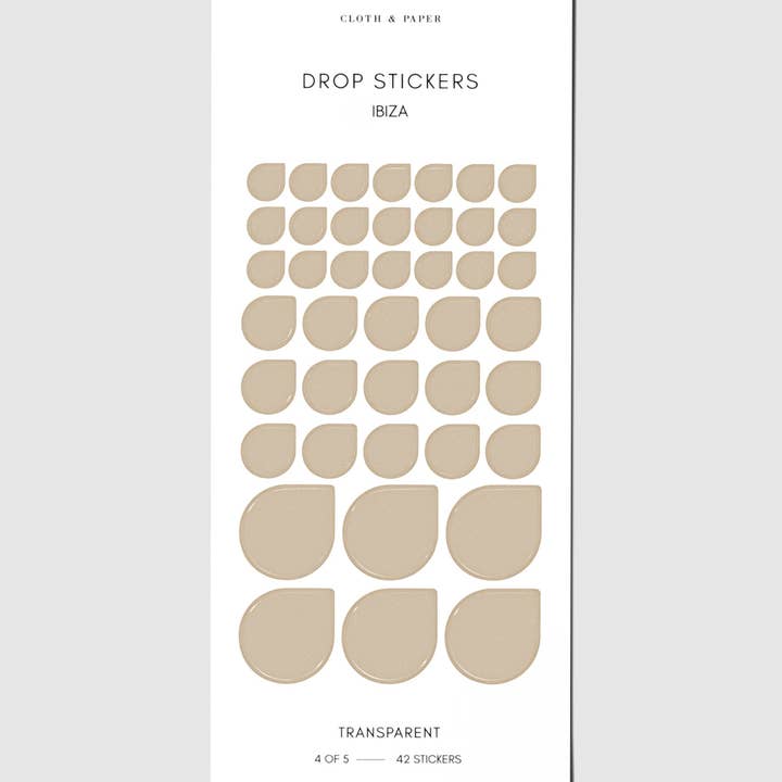 Cloth & Paper - Wholesale Sticker - Minimal Shape Sticker Set | Transparent | Drops34