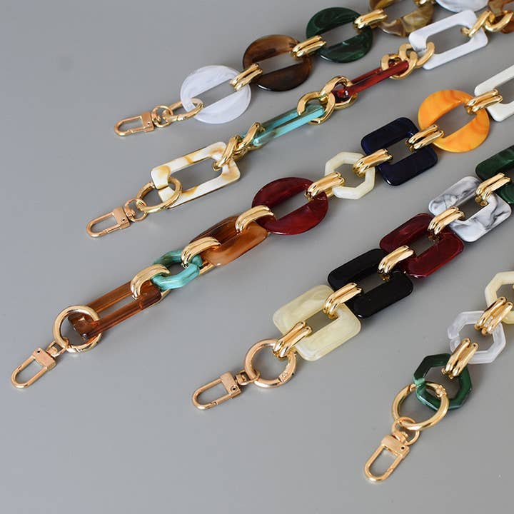 ACCITY - Wholesale Bag Strap - Women's - Heart,Rectangle Colorful Mixed Acrylic Bag Chain_CWMM5061