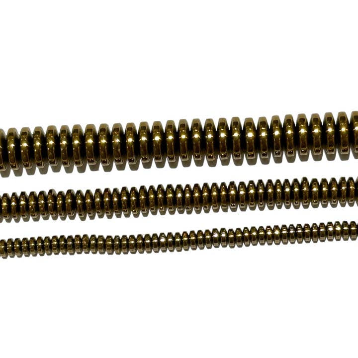 gold/bronze electroplated hematite bead wire for wholesale by Foliesbijoux