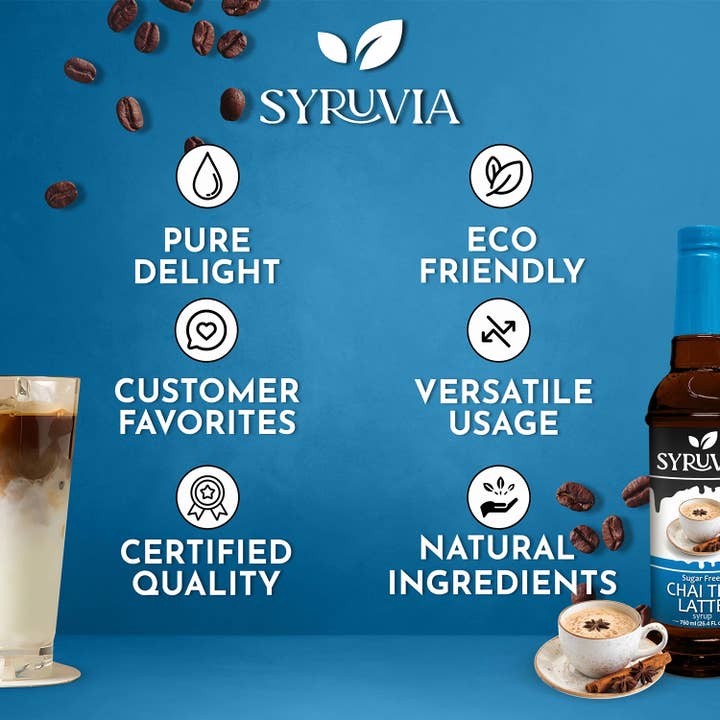 Syruvia - Wholesale Flavored Syrup - Sugar-Free Chai Tea Syrup4